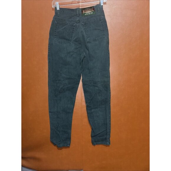 VTG 90s Paris Sport Club Denim Jeans Dark Forest Green - Tapered Leg - 5 Short - Picture 8 of 12